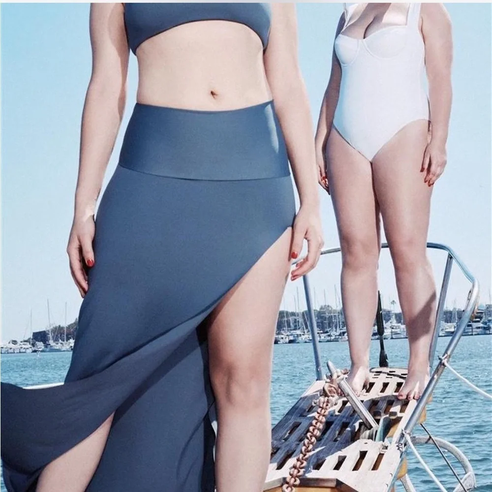 SKIMS Swim Shaping Long‎ Maxi Skirt w/ Slit | Color: Gunmetal | NEW/NWT!! 🩶🩶🩶
